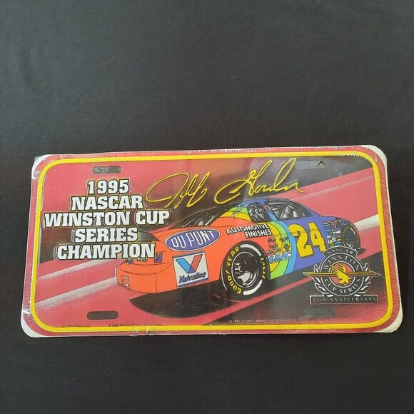 Vintage Metal Nascar License Plate Jeff Gordon #24 1995 Winston Cup Championship - Picture 1 of 3